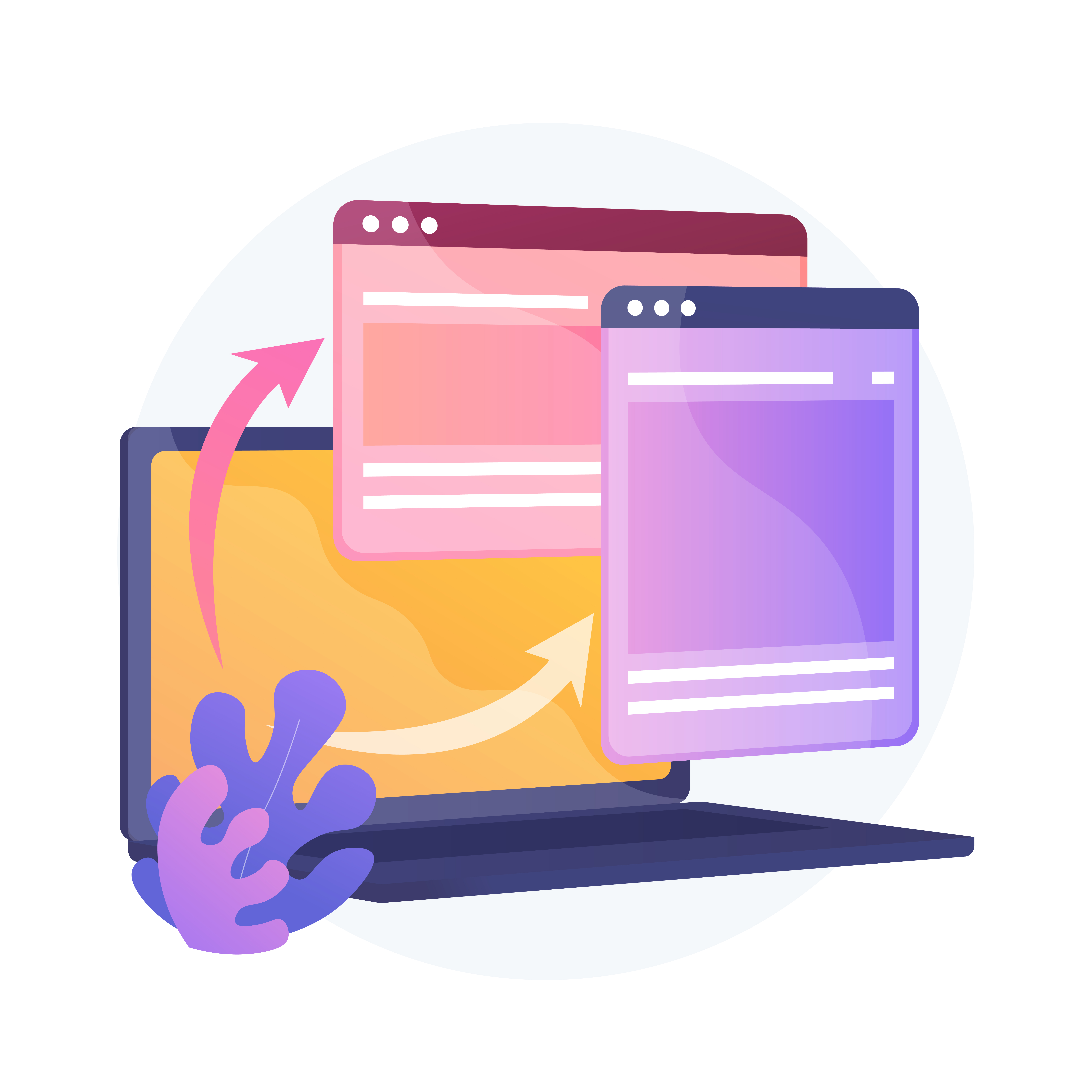 Website responsive design development vector concept metaphor.